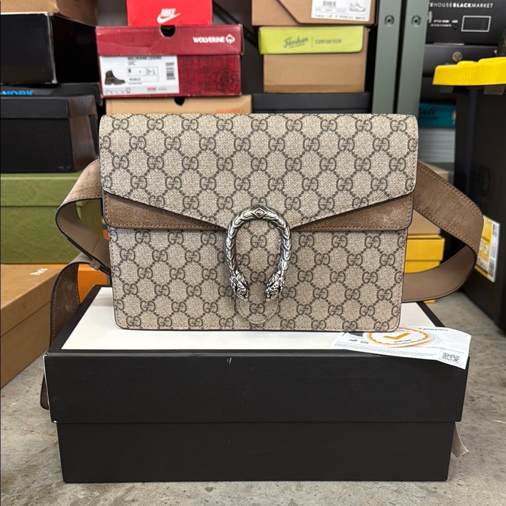 Gucci Dionysus Bumbag Waist Fanny Pack Bag EUC Entrupy Certified GG Monogram